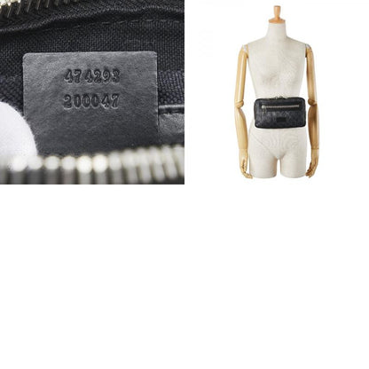 Gucci GG Supreme Sherry Line Body Bag Belt Bag Waist Bag 474293 Black Multicolor