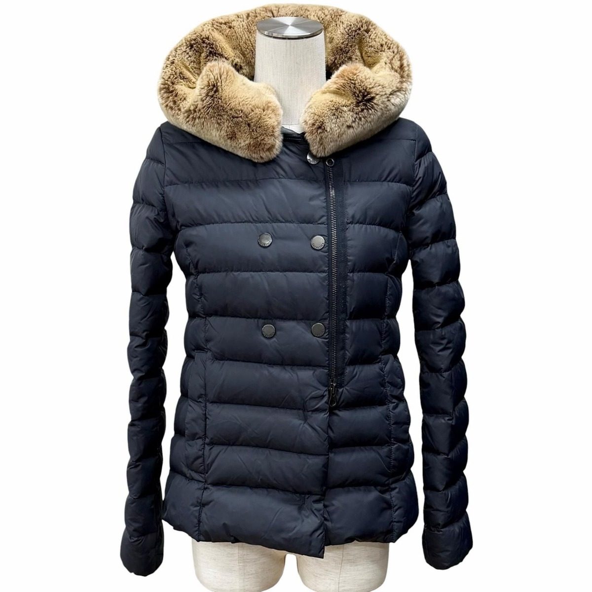 Bvlgari Duvetica Morwen Alpaca Hooded Down Jacket Dark Navy 38