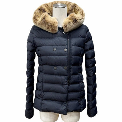 Bvlgari Duvetica Morwen Alpaca Hooded Down Jacket Dark Navy 38
