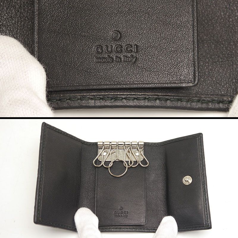Gucci Interlocking G Leather Key Case 6 Keys 181680