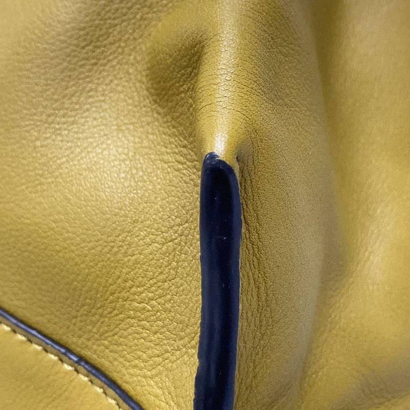 Loewe Tote Bag Flamenco A411fcdx02 Dark Yellow×gray Leather
