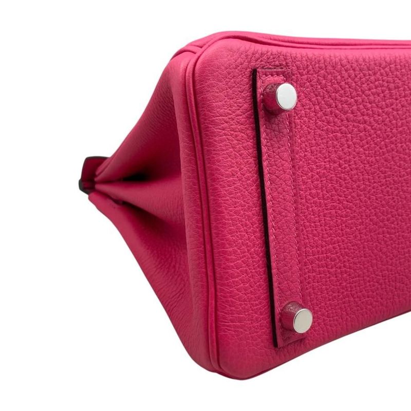 Hermes Handbag Birkin 25 K Engraved Togo Rose Mexico Pink Silver Hardware Hermes