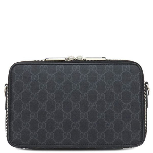 Gucci Shoulder Bag GG Black Small GG Supreme Canvas Black Silver Hardware Black