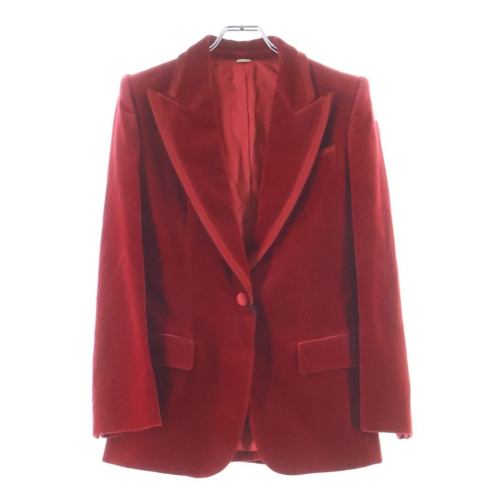 Gucci Velvet Peak Lapel Single Jacket Red