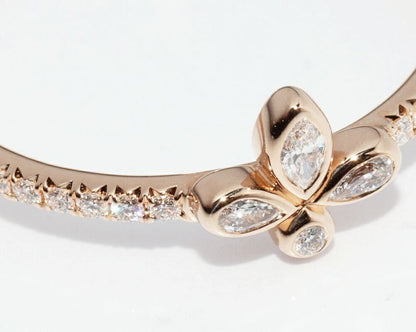 Tiffany & Co Ring 18K Pink Gold Diamond Fleur-de-lis Ring