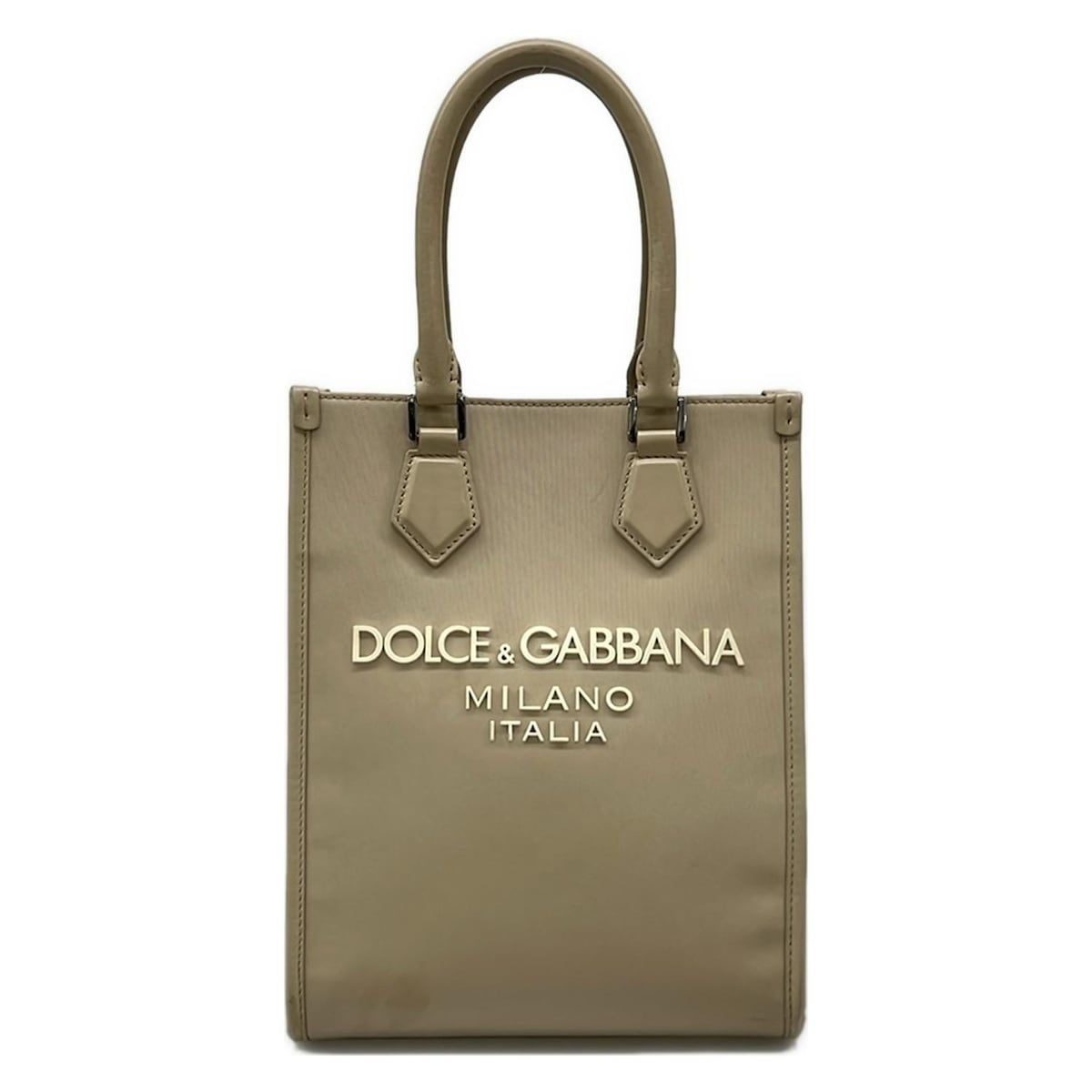 Dolce & Gabbana Tote Gray Beige Leather