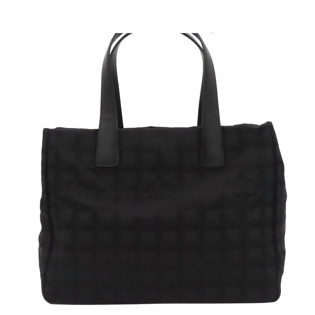 Chanel New Travel Line Black Nylon Leather Tote Bag MM