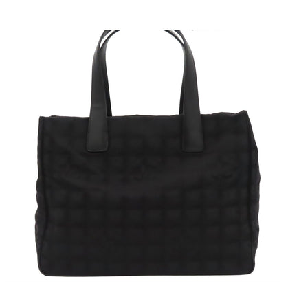 Chanel New Travel Line Black Nylon Leather Tote Bag MM