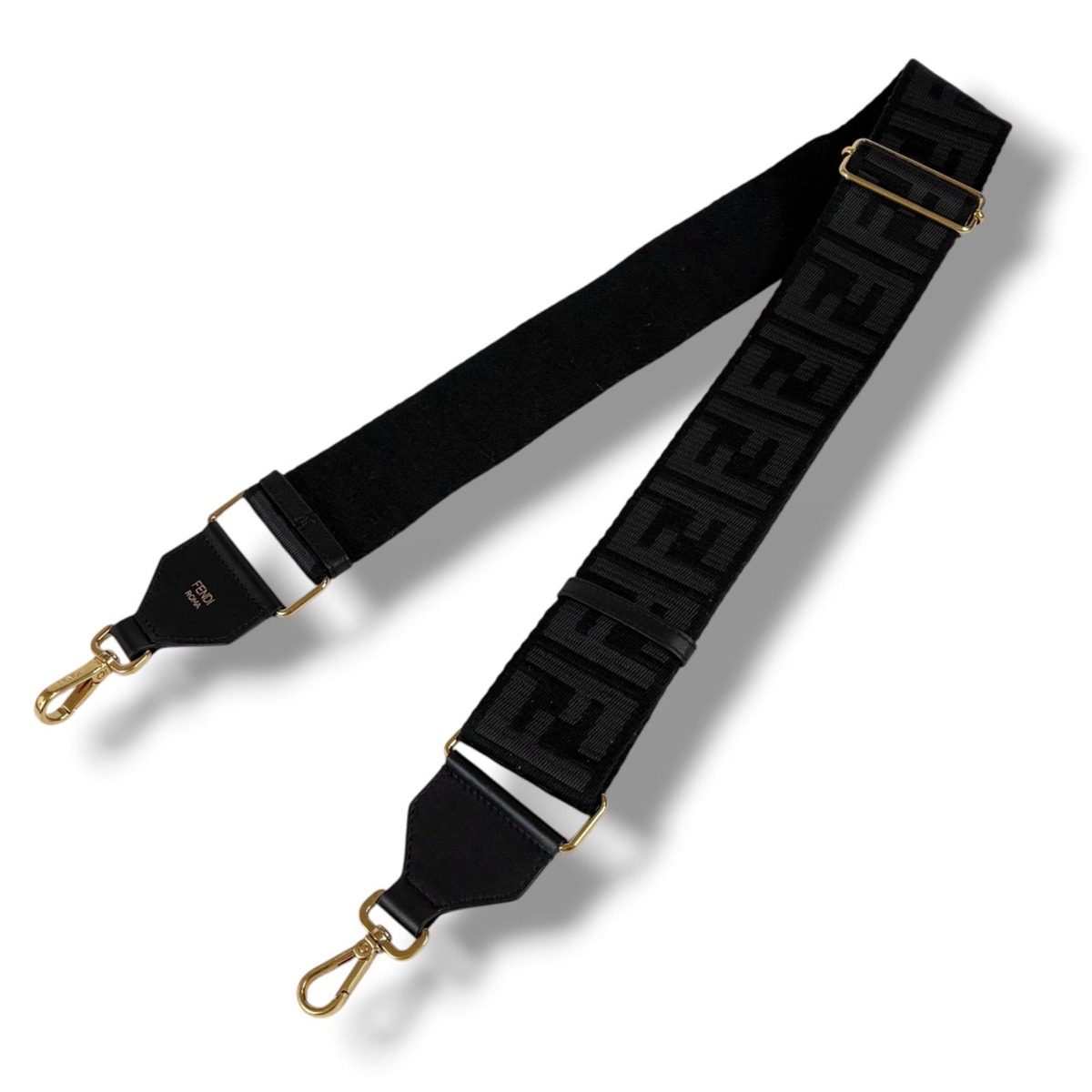 Fendi Shoulder Strap You FF Zucca FF Jacquard Webbing Black — view 2