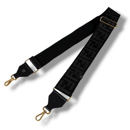Fendi Shoulder Strap You FF Zucca FF Jacquard Webbing Black — view 2