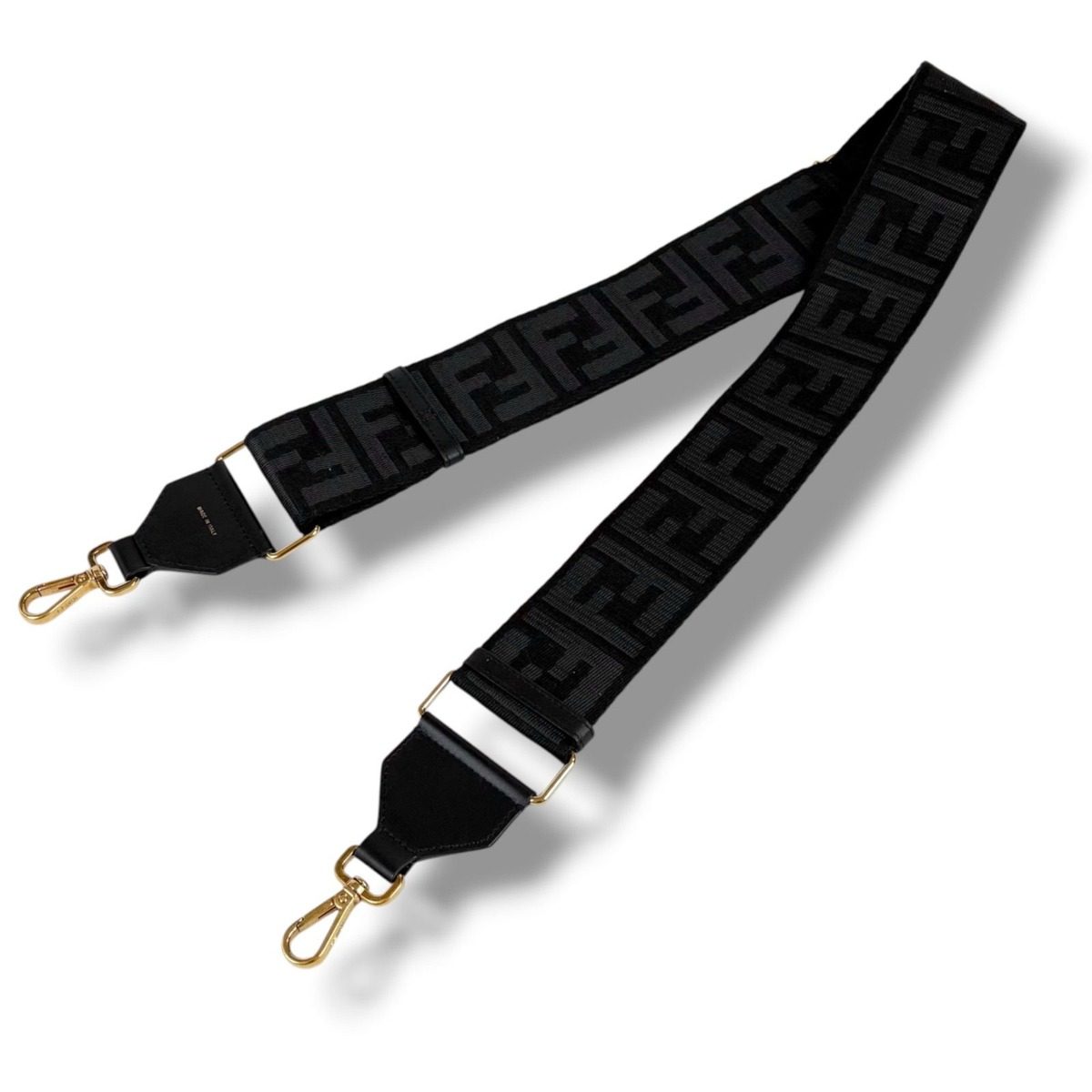 Fendi Shoulder Strap You FF Zucca FF Jacquard Webbing Black — view 3