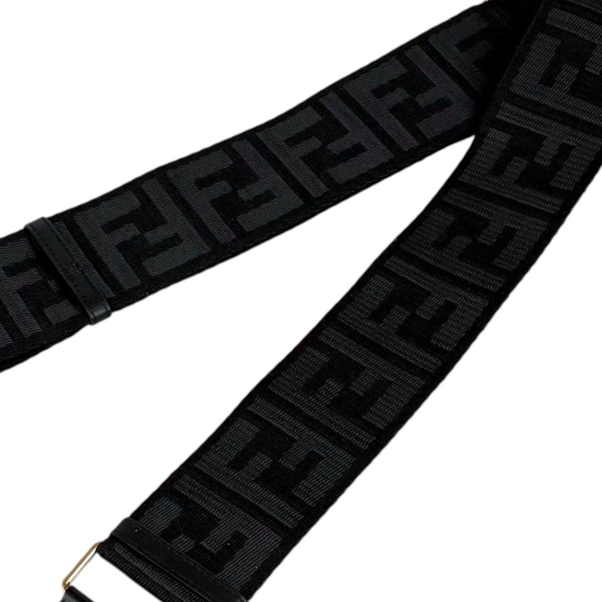 Fendi Shoulder Strap You FF Zucca FF Jacquard Webbing Black — view 4
