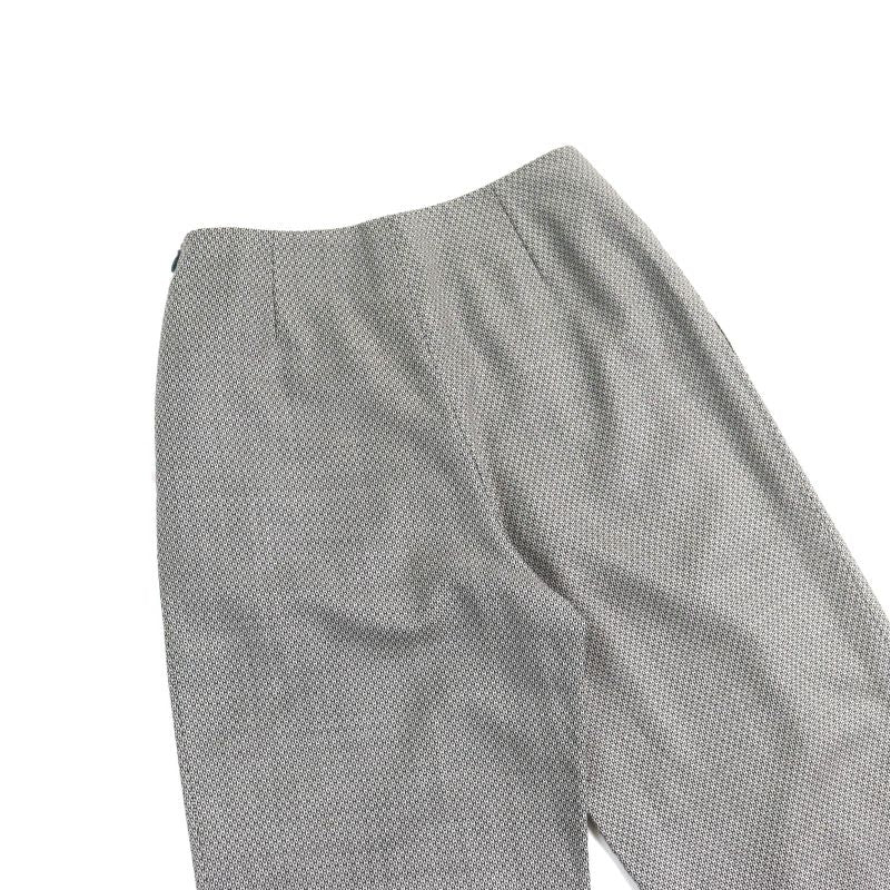 Hermes Vintage Wool Silk Blend Margiela Period H Pattern Pants Gray Black 34