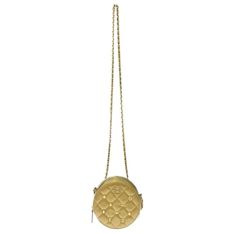 Chanel Quilted Lambskin Round Chain Shoulder Bag
