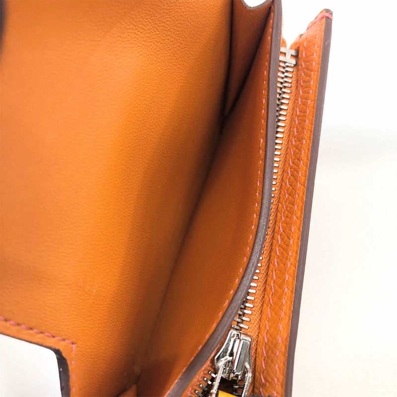Hermes Camaille Mini Coin Case Veau Epsom Orange Pink