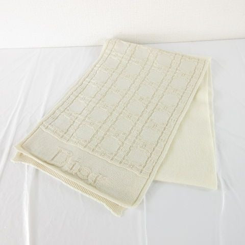 Dior Wool Scarf Shawl Logo Off White