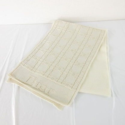 Dior Wool Scarf Shawl Logo Off White