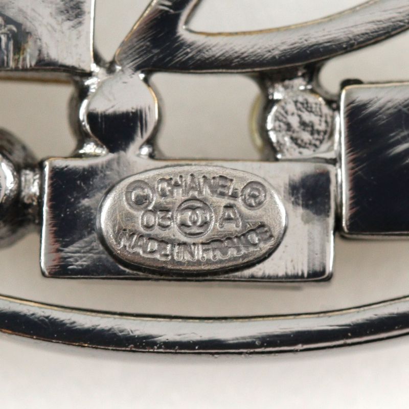 Chanel Coco Mark Metal And Rhinestone Silver/black 03A Ladies 34.1g Necklace