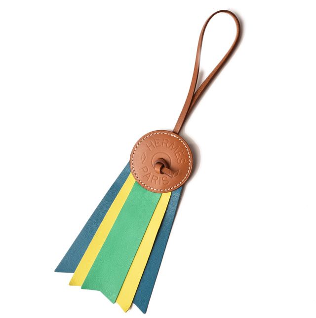 Hermes Bag Charm Hermes Clochette Paddock Flot Paddock Charm Green Lime Blue