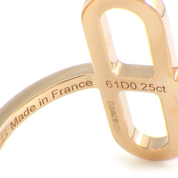 Hermes Ring Ever Chaine d'Ancre PM Half Eternity With Diamonds Total 025ct 18K