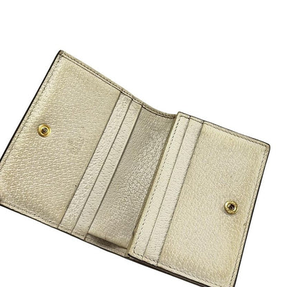 Gucci Bifold Wallet Ophidia 523155 Ivory And Navy And Red Leather