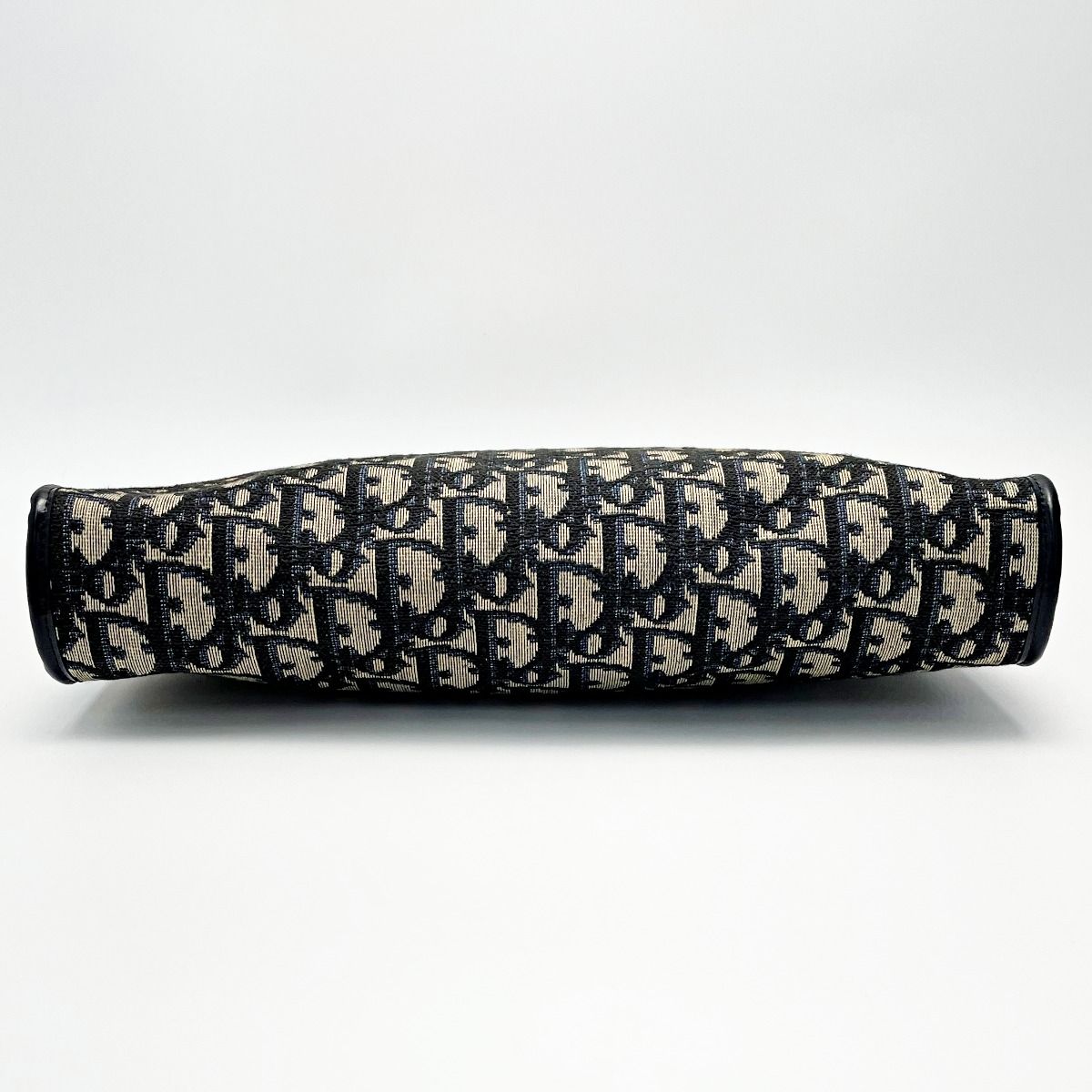 Christian Dior Trotter Navy X Gray Shoulder Bag Women's Gold Hardware