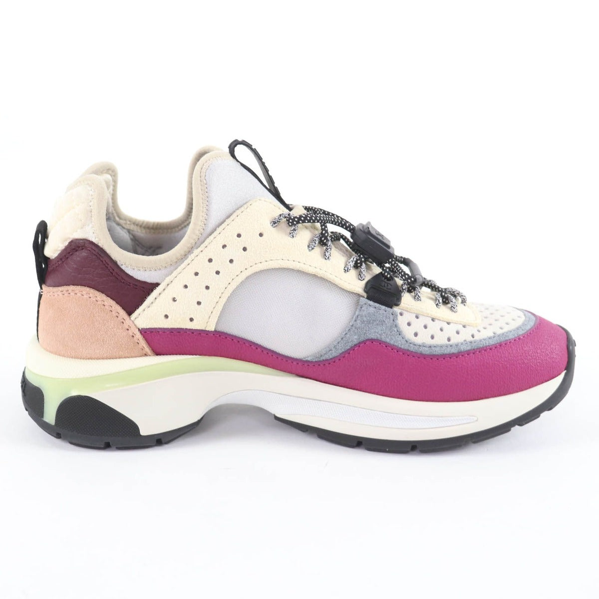 Chanel CC Logo Leather Lace Up Mesh Sneakers Multi 36 — view 5