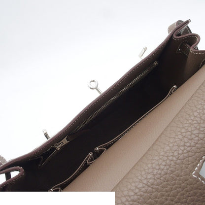 Hermes Jypsiere 28 Etoupe Silver Taurillon Clemence Shoulder Bag — view 5