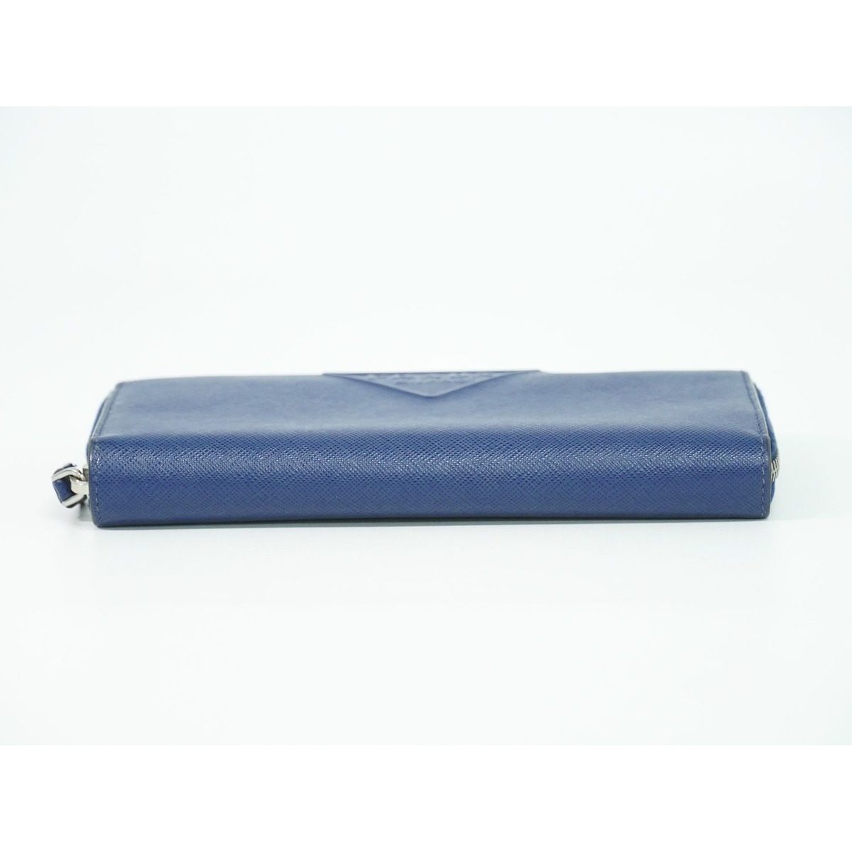 Prada Leather Zip Around Wallet Blue — view 3