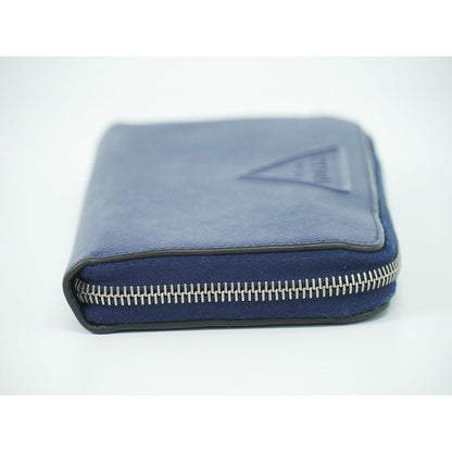 Prada Leather Zip Around Wallet Blue — view 4