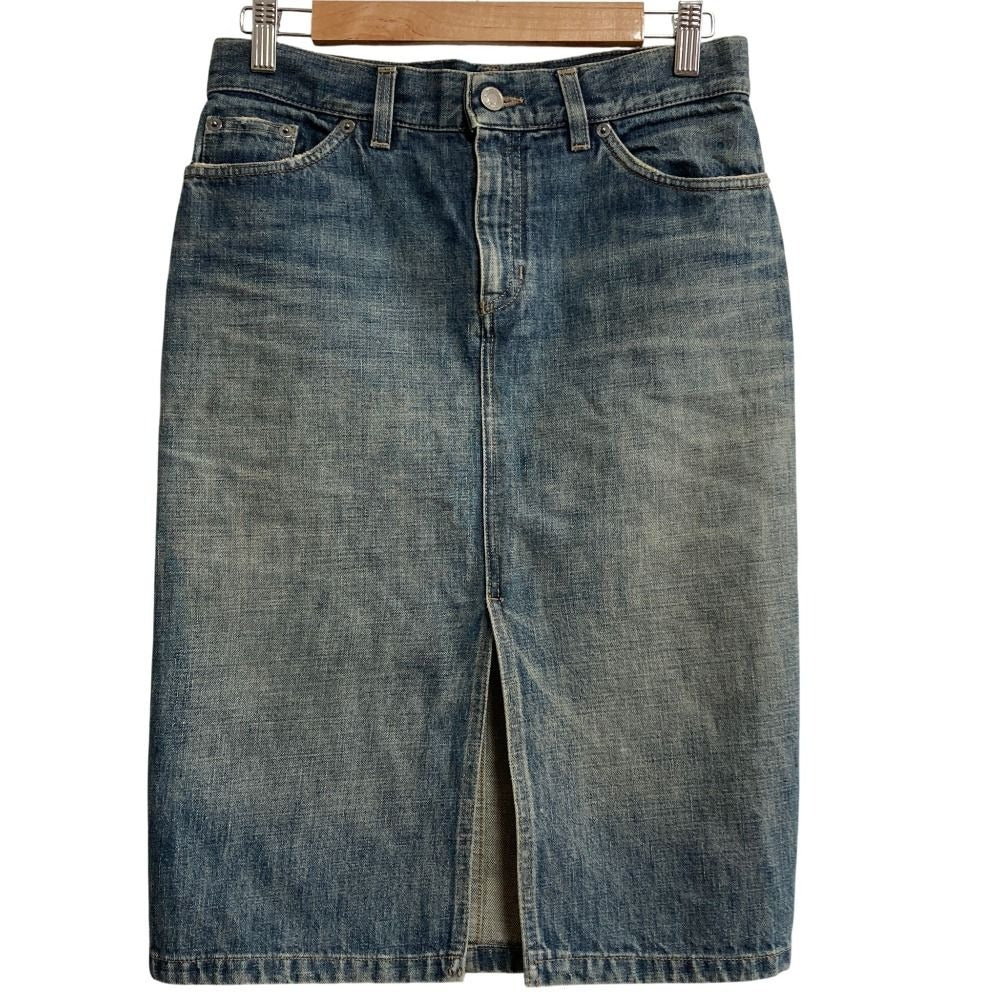 Gucci Era Romantic Denim Skirt 38 Indigo Blue