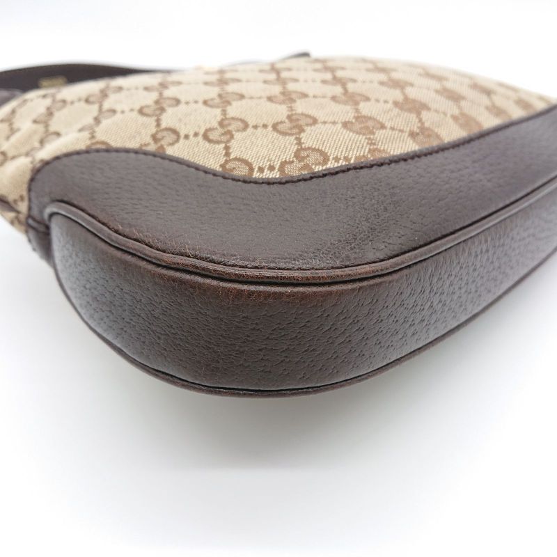 Gucci Hobo New Jackie Sherry Line GG Canvas Handbag Leather Beige Brown