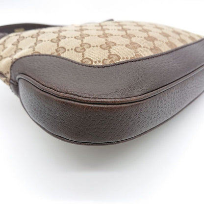 Gucci Hobo New Jackie Sherry Line GG Canvas Handbag Leather Beige Brown