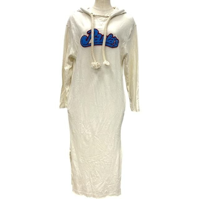 Loewe Dress Long Sleeves Hooded Cotton Silk Wool Acrylic Fiber Cream