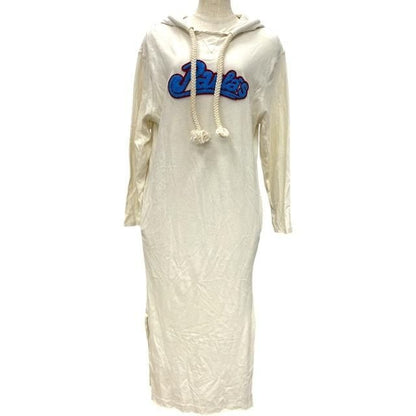 Loewe Dress Long Sleeves Hooded Cotton Silk Wool Acrylic Fiber Cream