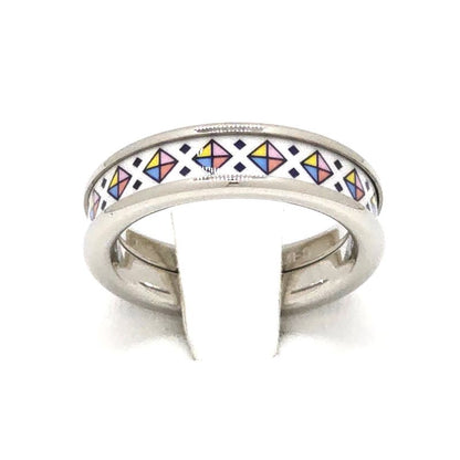 Hermes Ring Collier De Chien PM T57 Approx 16 Confetti Enamel Print Metallic