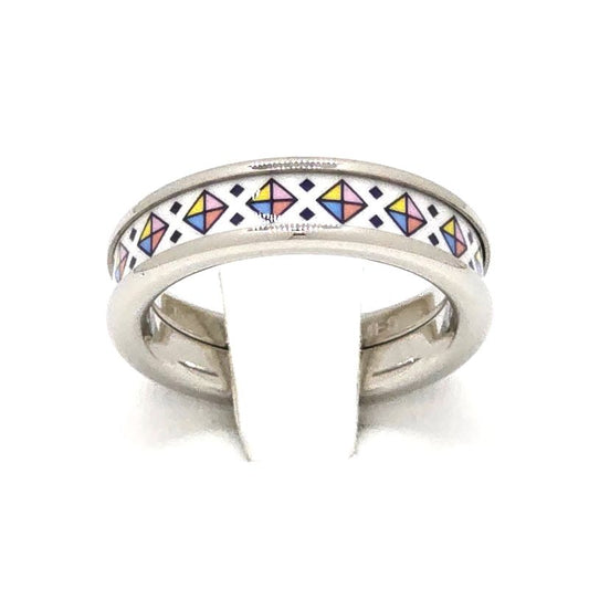 Hermes Ring Collier De Chien PM T57 Approx 16 Confetti Enamel Print Metallic