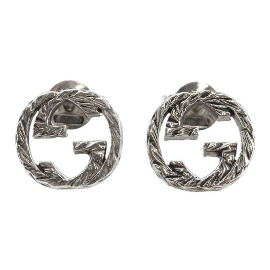 Gucci Interlocking G Metal Silver Unisex 2.9g Earrings