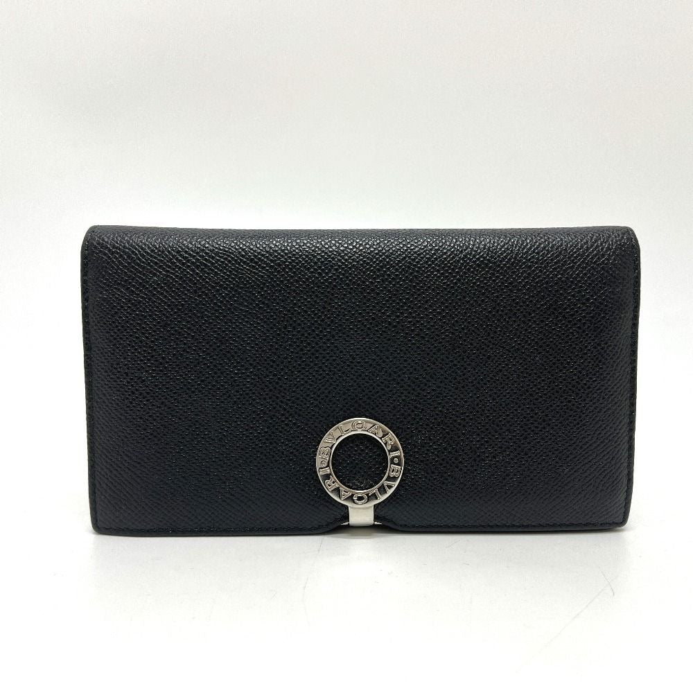Bvlgari Wallet Logo Clip Leather Black X