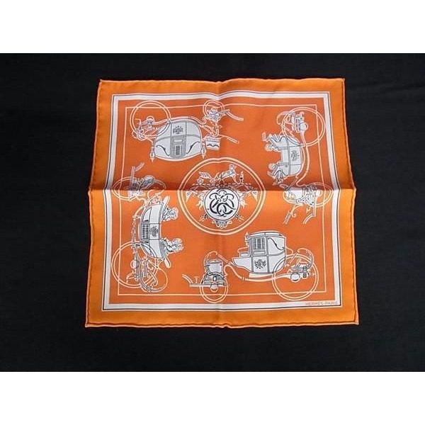 Hermes Ex Libris Carre Nano 20 Silk Handkerchief Orange