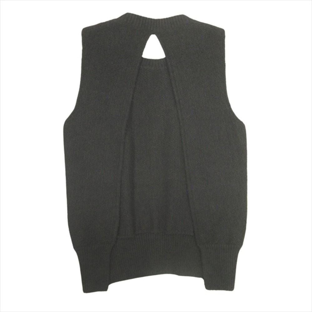 Bottega Veneta Back Open Knit Vest Sleeveless Sweater XS Black