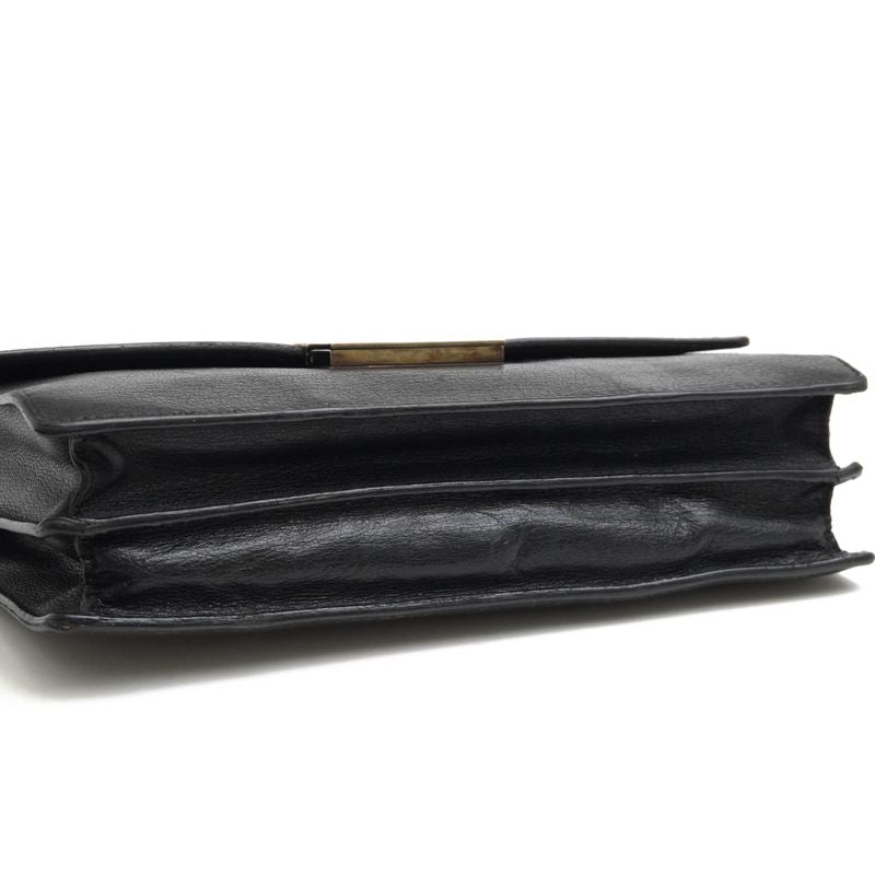 Gucci Bag Second Bag Clutch Bag Men Leather Genuine Black 03137 1669 Flap