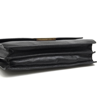 Gucci Bag Second Bag Clutch Bag Men Leather Genuine Black 03137 1669 Flap