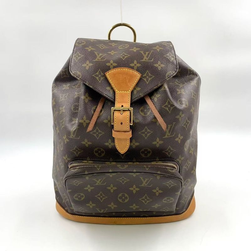 Louis Vuitton Montsourisgm Monogram Leather × PVC Brown Backpack Gold M51135