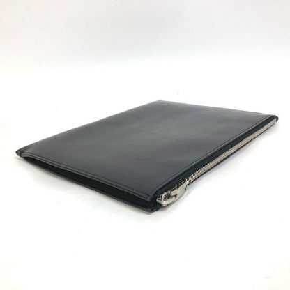 Saint Laurent Paris Clutch Bag Logo Patch 397295 Leather Black