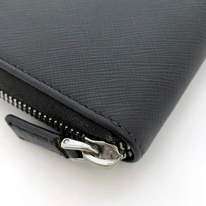 Prada Round Zipper Long Wallet Document Case