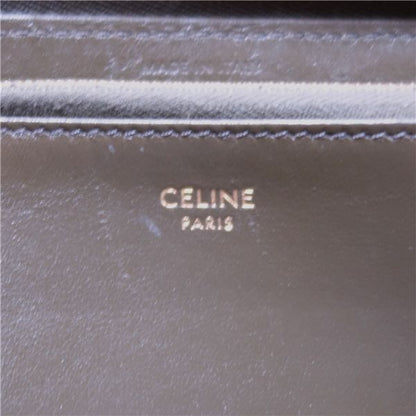 Celine Phoebe Period Wallet Long Wallet Round Zipper Calf Leather Women Dark
