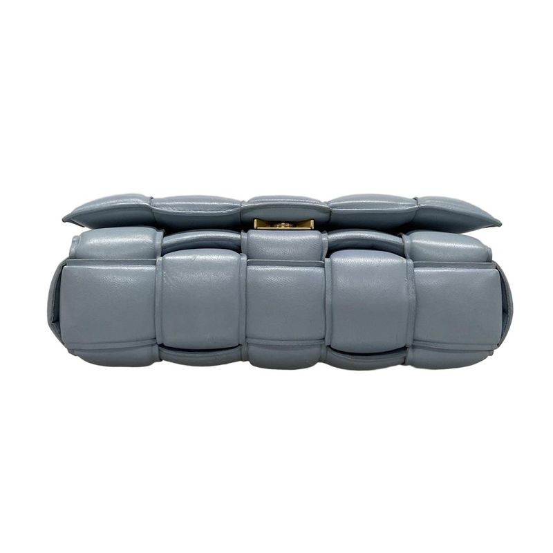 Bottega Veneta Shoulder Bag Padded Cassette Light Blue Lambskin