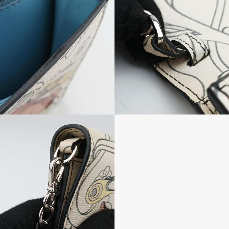 Prada Rabbit Print Multicolor Leather 62 D