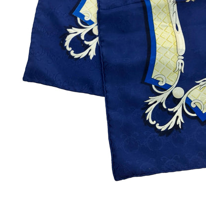 Hermes Scarf Carre90 Key to Freedom Lacledeschamps Blue